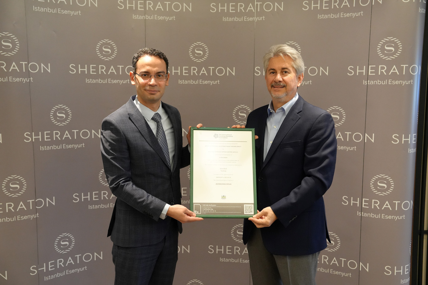 Sheraton Hotel Esenyurt’a Yenilenebilir Enerji Sertifikası