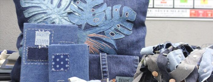 denim-atık atık denim kumaşlardan tasarım ürünler - Kaynak: AA
