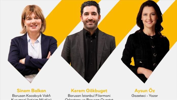 borusan Borusan Kocabıyık Vakfı Kurumsal İletişim Müdürü Sinem Balkan, Borusan İstanbul Filarmoni Orkestrası ve Borusan Quartet Yöneticisi Kerem Gökbuget ile turnenin Londra konserini takip eden gazeteci yazar Aysun Öz