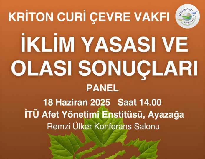 “İklim Yasası ve Olası Sonuçları” Paneli, Kriton Curi’nin Anısına Düzenleniyor