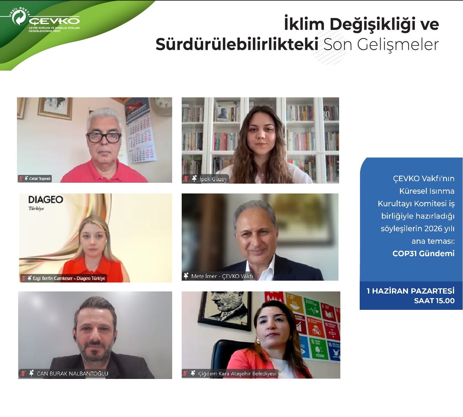 ÇEVKO Vakfı Söyleşisinde COP31’in Yol Haritası Tartışıldı